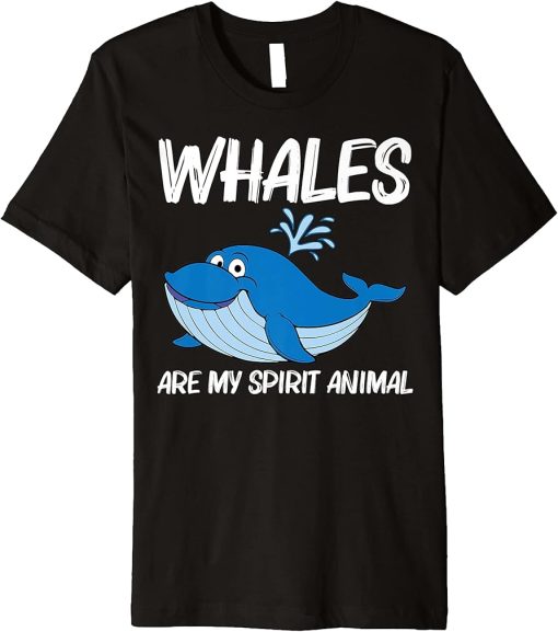 Funny Whale Art For Men Women Orca Narwhal Blue Whales Premium T-Shirt