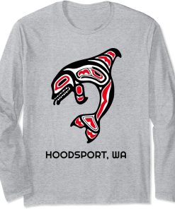 Hoodsport, Washington Native American Orca Killer Whales Long Sleeve T-Shirt